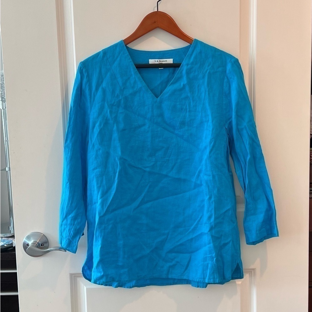L.K.Bennett London TW ALANIA IN HAWAIIAN BLUE Top